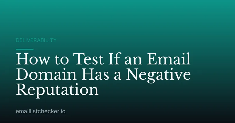 How to Test If an Email Domain Has a Negative Reputation