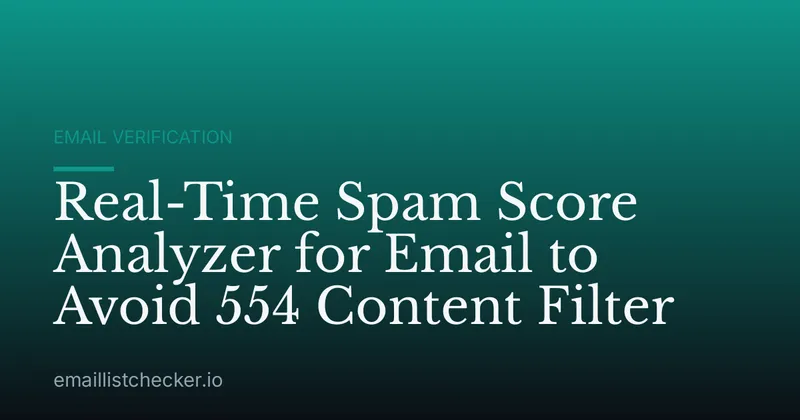 Real-Time Spam Score Analyzer for Email to Avoid 554 Content Filter