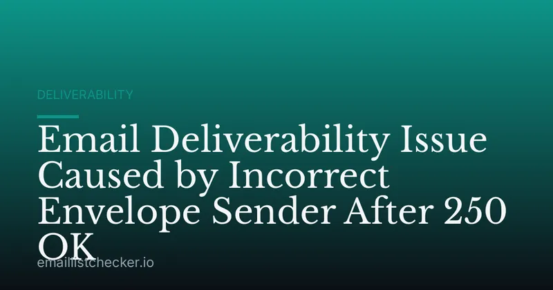 Email Deliverability Issue Caused by Incorrect Envelope Sender After 250 OK