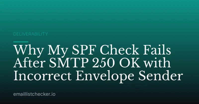 Why My SPF Check Fails After SMTP 250 OK with Incorrect Envelope Sender
