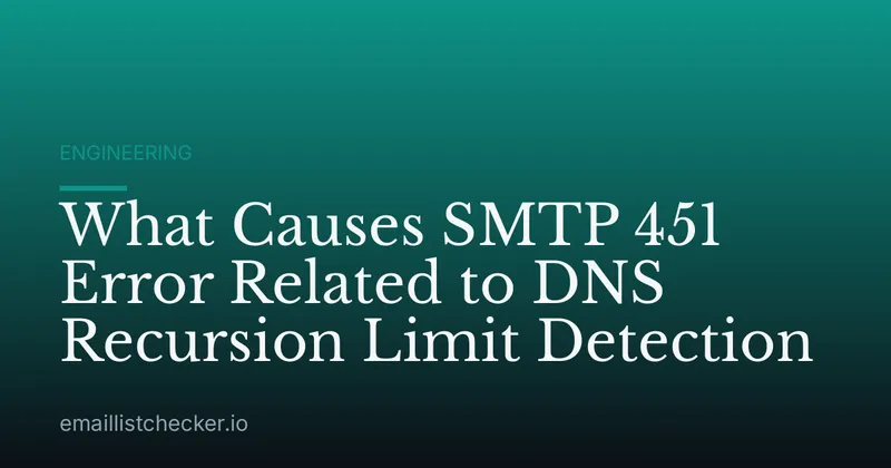 What Causes SMTP 451 Error Related to DNS Recursion Limit Detection