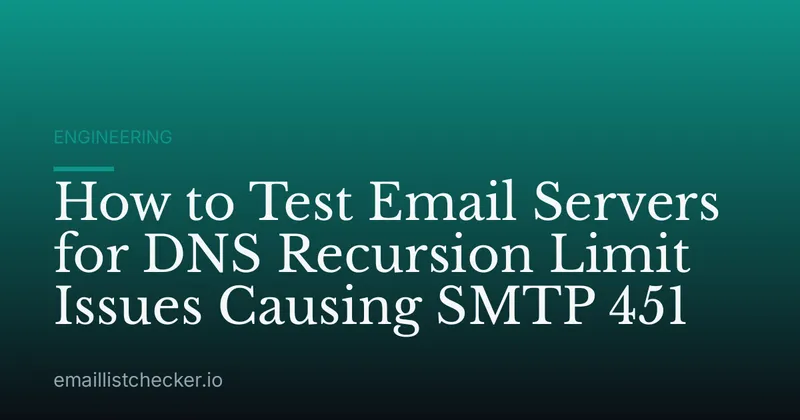 How to Test Email Servers for DNS Recursion Limit Issues Causing SMTP 451