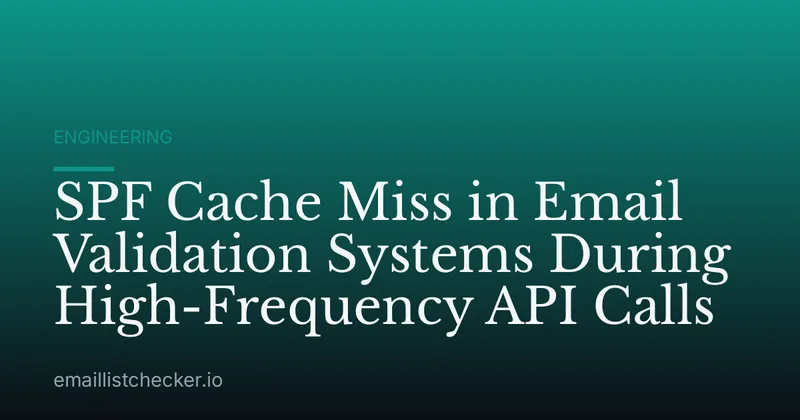 SPF Cache Miss in Email Validation Systems During High-Frequency API Calls