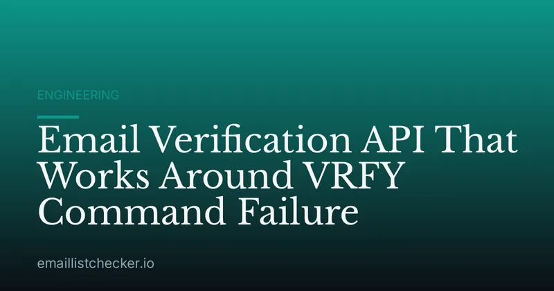 Email Verification API That Works Around VRFY Command Failure