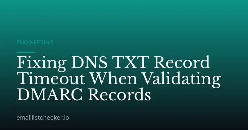 Fixing DNS TXT Record Timeout When Validating DMARC Records