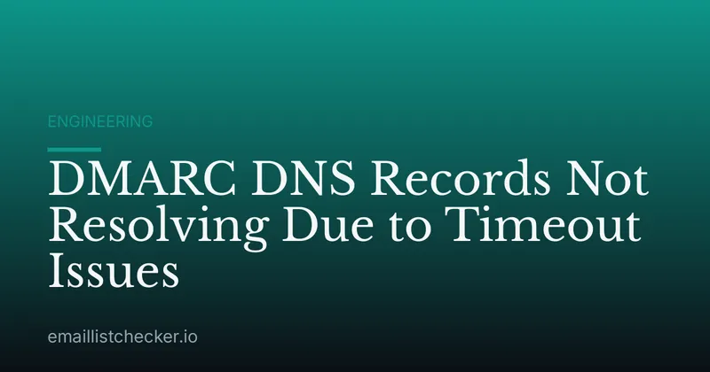 DMARC DNS Records Not Resolving Due to Timeout Issues