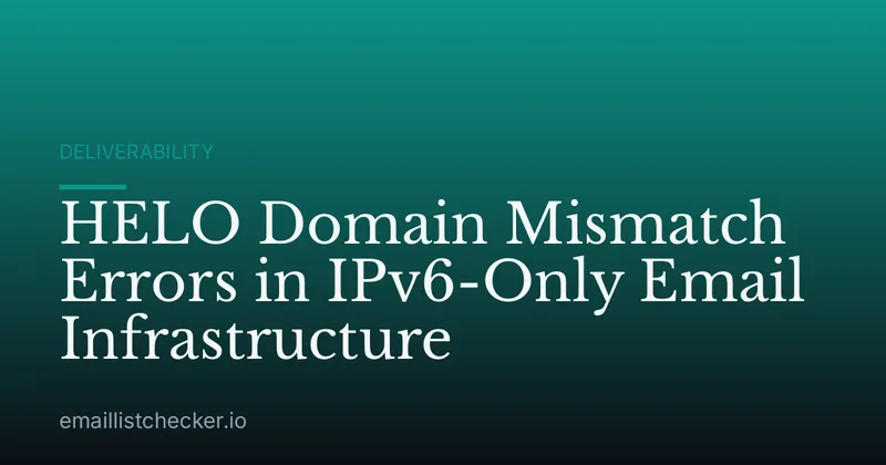 HELO Domain Mismatch Errors in IPv6-Only Email Infrastructure