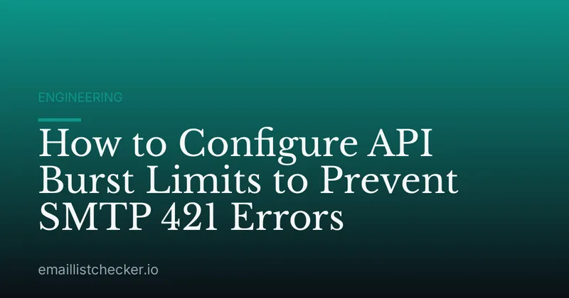 How to Configure API Burst Limits to Prevent SMTP 421 Errors