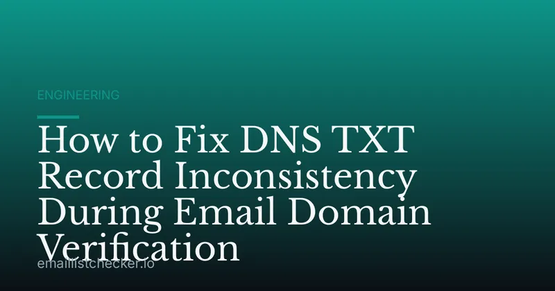 How to Fix DNS TXT Record Inconsistency During Email Domain Verification