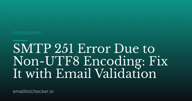 SMTP 251 Error Due to Non-UTF8 Encoding: Fix It with Email Validation