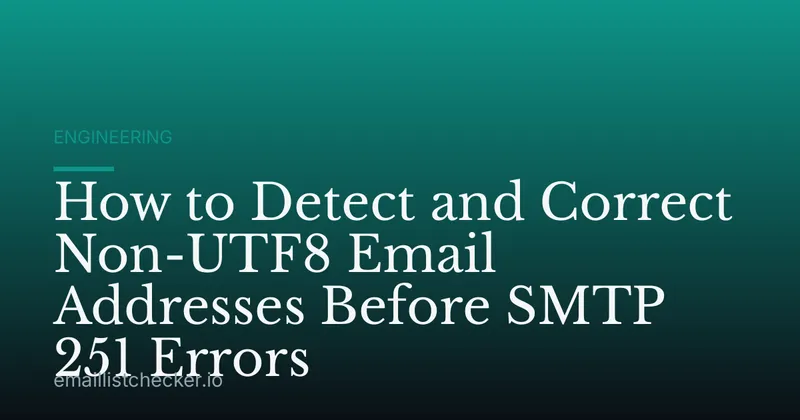 How to Detect and Correct Non-UTF8 Email Addresses Before SMTP 251 Errors
