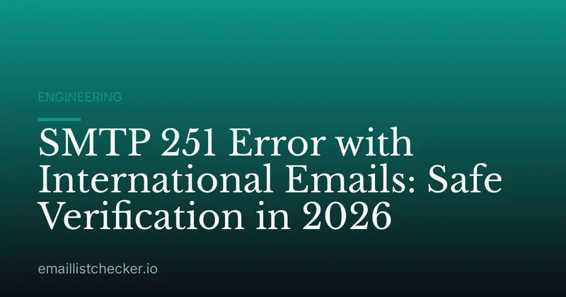 SMTP 251 Error with International Emails: Safe Verification in 2026