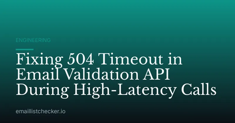 Fixing 504 Timeout in Email Validation API During High-Latency Calls