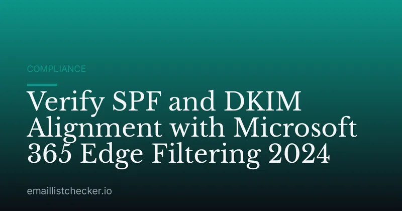 Verify SPF and DKIM Alignment with Microsoft 365 Edge Filtering 2024