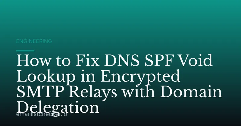 How to Fix DNS SPF Void Lookup in Encrypted SMTP Relays with Domain Delegation