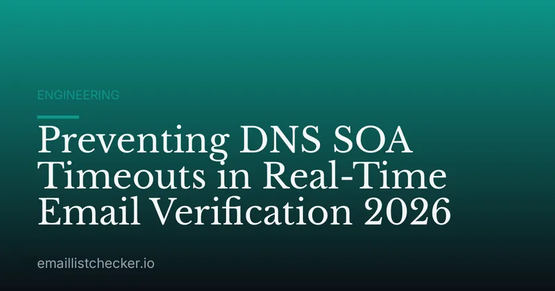 Preventing DNS SOA Timeouts in Real-Time Email Verification 2026