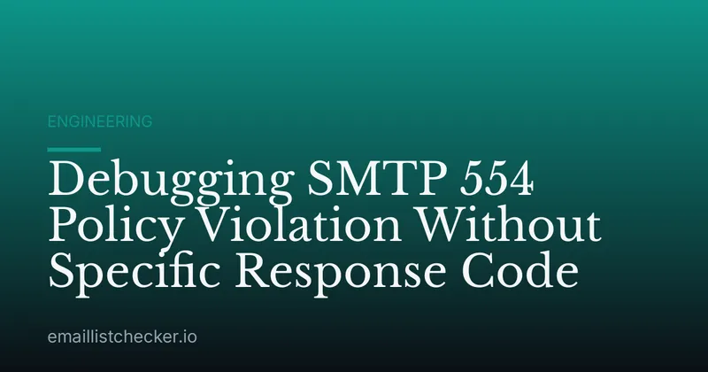 Debugging SMTP 554 Policy Violation Without Specific Response Code
