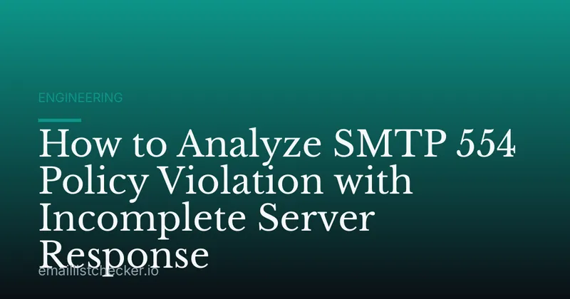 How to Analyze SMTP 554 Policy Violation with Incomplete Server Response