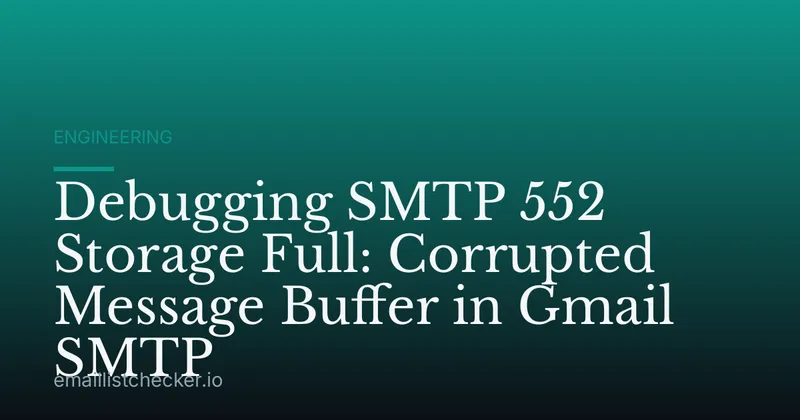 Debugging SMTP 552 Storage Full: Corrupted Message Buffer in Gmail SMTP