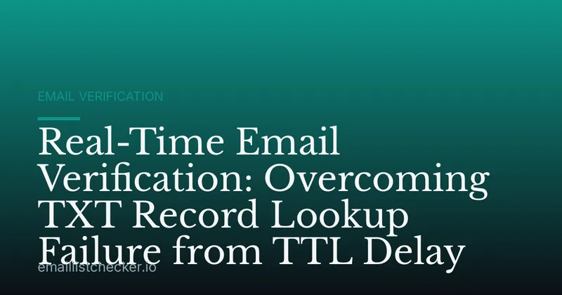 Real-Time Email Verification: Overcoming TXT Record Lookup Failure from TTL Delay
