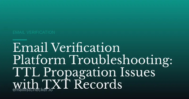 Email Verification Platform Troubleshooting: TTL Propagation Issues with TXT Records