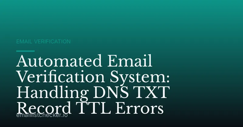 Automated Email Verification System: Handling DNS TXT Record TTL Errors