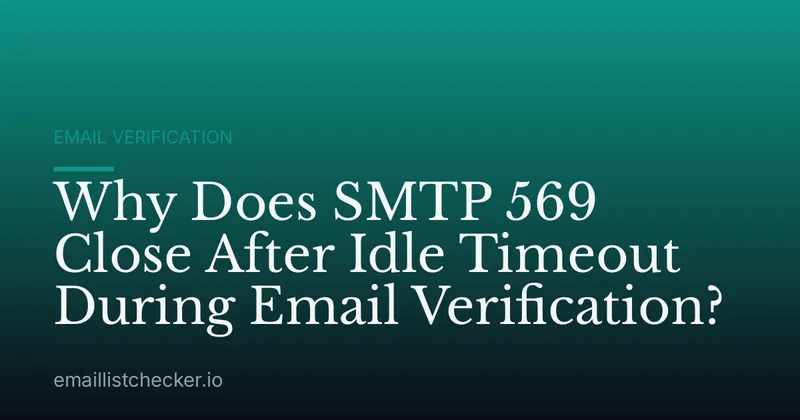 Why Does SMTP 569 Close After Idle Timeout During Email Verification?