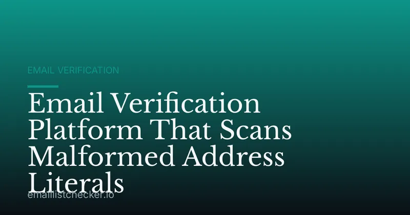 Email Verification Platform That Scans Malformed Address Literals