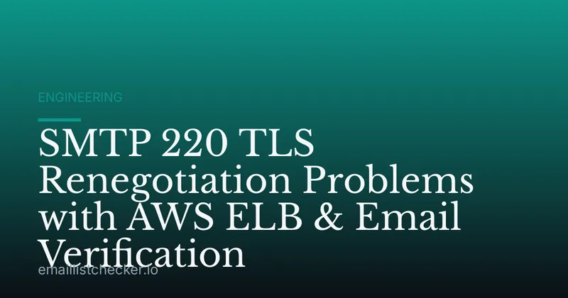 SMTP 220 TLS Renegotiation Problems with AWS ELB & Email Verification
