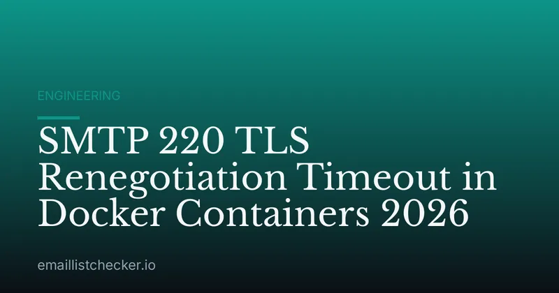 SMTP 220 TLS Renegotiation Timeout in Docker Containers 2026