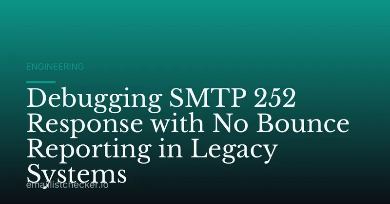 Debugging SMTP 252 Response with No Bounce Reporting in Legacy Systems