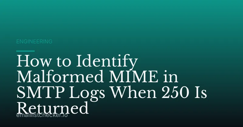 How to Identify Malformed MIME in SMTP Logs When 250 Is Returned