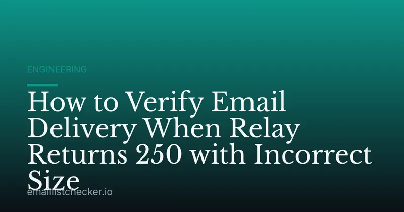 How to Verify Email Delivery When Relay Returns 250 with Incorrect Size