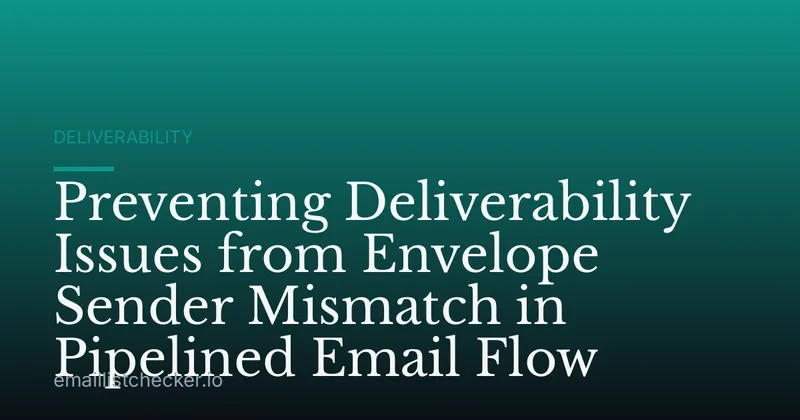 Preventing Deliverability Issues from Envelope Sender Mismatch in Pipelined Email Flow