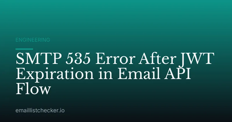 SMTP 535 Error After JWT Expiration in Email API Flow