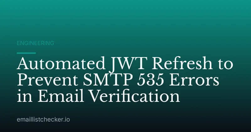 Automated JWT Refresh to Prevent SMTP 535 Errors in Email Verification