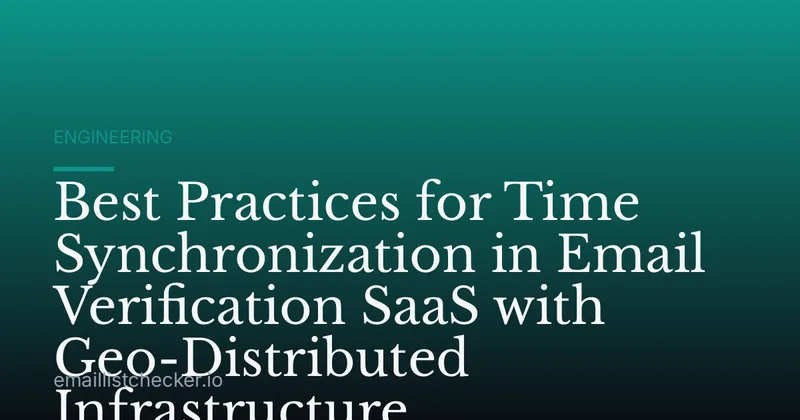 Best Practices for Time Synchronization in Email Verification SaaS with Geo-Distributed Infrastructure