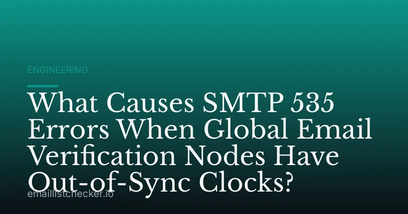 What Causes SMTP 535 Errors When Global Email Verification Nodes Have Out-of-Sync Clocks?