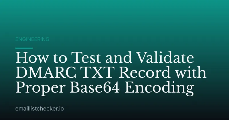 How to Test and Validate DMARC TXT Record with Proper Base64 Encoding