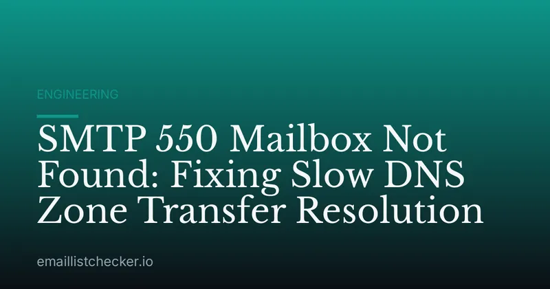 SMTP 550 Mailbox Not Found: Fixing Slow DNS Zone Transfer Resolution