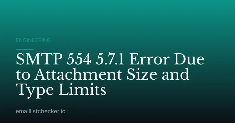 SMTP 554 5.7.1 Error Due to Attachment Size and Type Limits