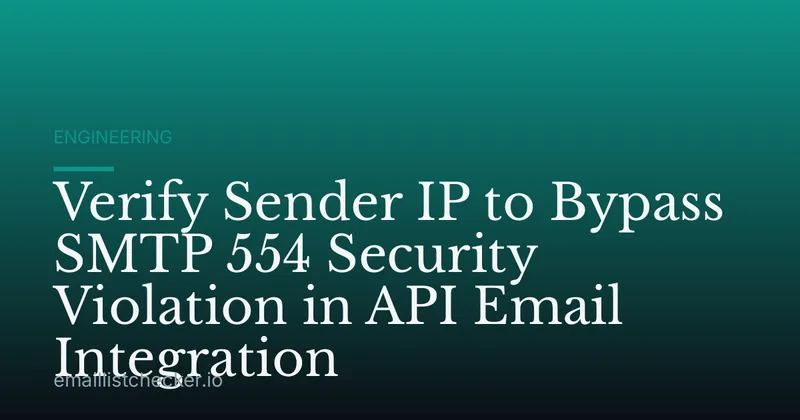 Verify Sender IP to Bypass SMTP 554 Security Violation in API Email Integration