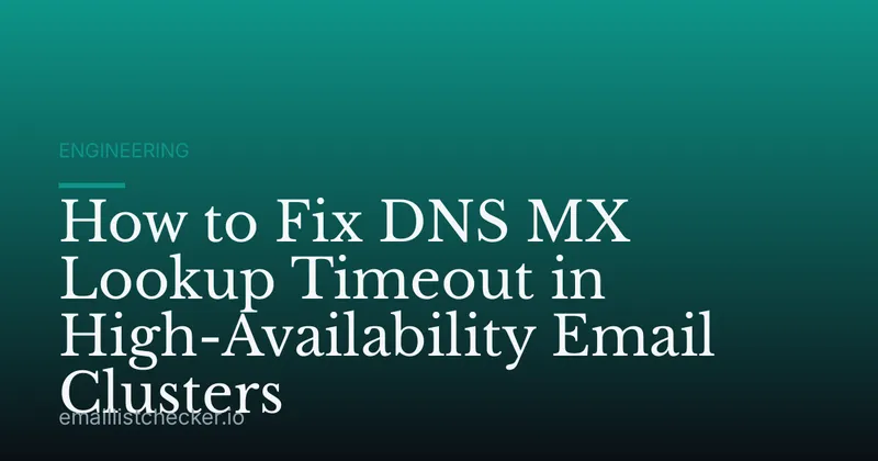 How to Fix DNS MX Lookup Timeout in High-Availability Email Clusters