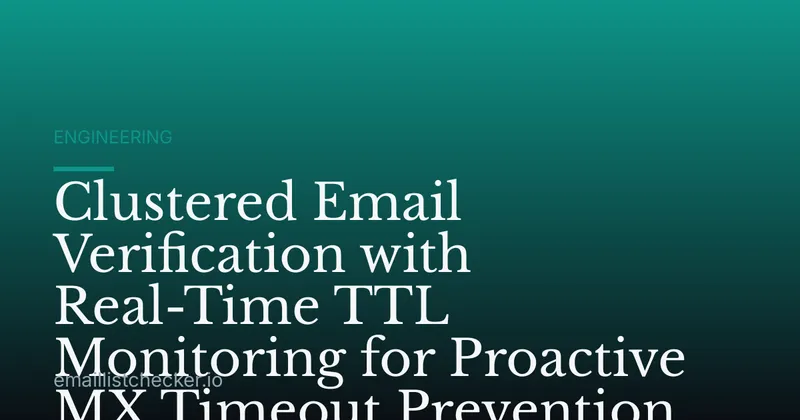Clustered Email Verification with Real-Time TTL Monitoring for Proactive MX Timeout Prevention