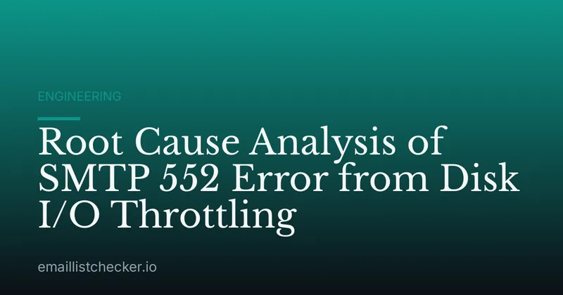 Root Cause Analysis of SMTP 552 Error from Disk I/O Throttling