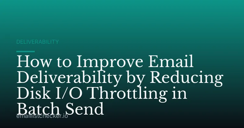How to Improve Email Deliverability by Reducing Disk I/O Throttling in Batch Send