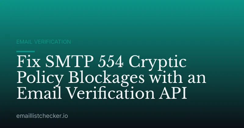 Fix SMTP 554 Cryptic Policy Blockages with an Email Verification API