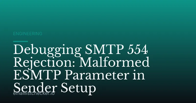 Debugging SMTP 554 Rejection: Malformed ESMTP Parameter in Sender Setup