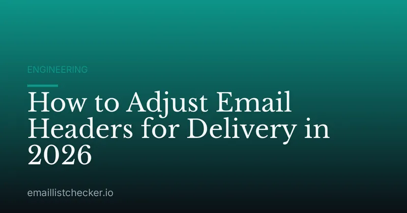 How to Adjust Email Headers for Delivery in 2026