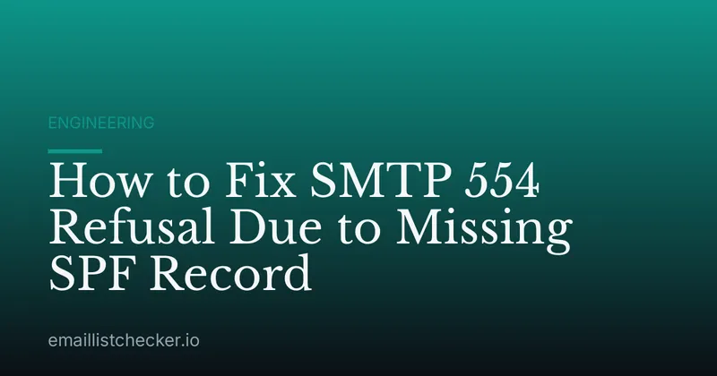 How to Fix SMTP 554 Refusal Due to Missing SPF Record
